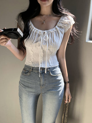 Drawstring Neckline Shirt