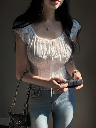 Drawstring Neckline Shirt
