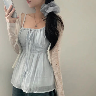 Sleeveless Chiffon Shirt