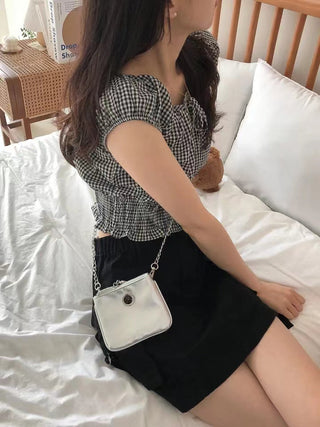 Lace-Up Plaid Shirt