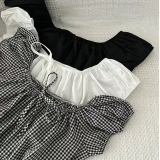 Lace-Up Plaid Shirt