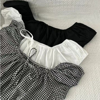 Lace-Up Plaid Shirt