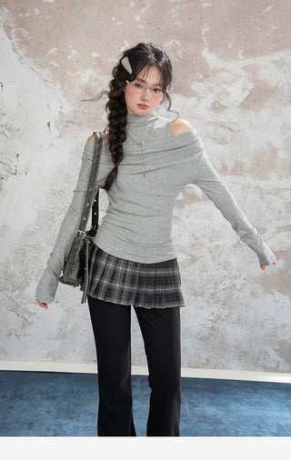 Plaid Pleated Trousers