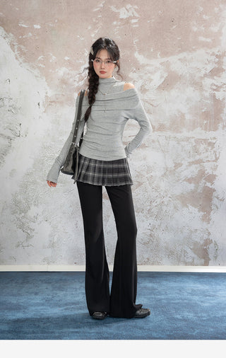 Plaid Pleated Trousers