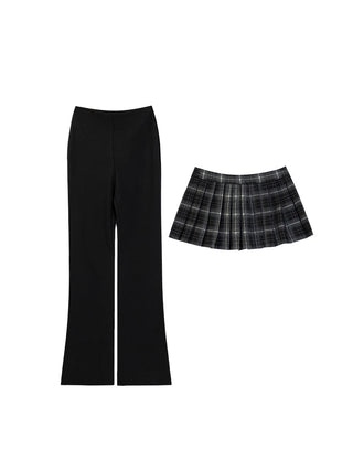 Plaid Pleated Trousers