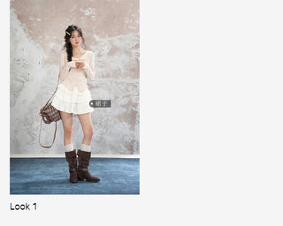 Lace Bow Knit Cardigan