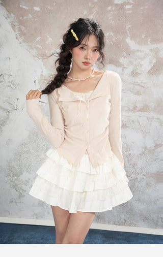 Lace Bow Knit Cardigan