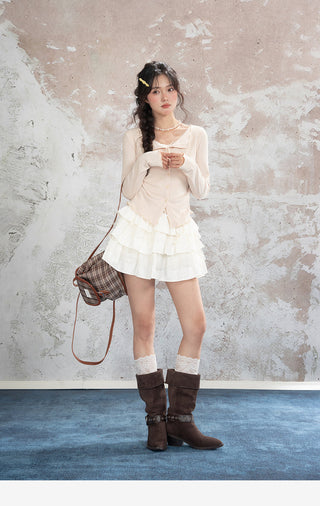 Lace Bow Knit Cardigan