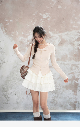 Lace Bow Knit Cardigan