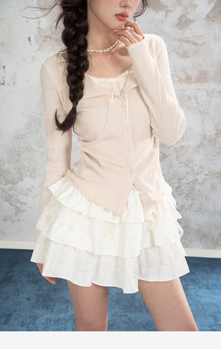 Lace Bow Knit Cardigan