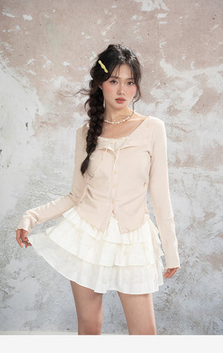 Lace Bow Knit Cardigan