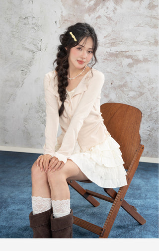 Lace Bow Knit Cardigan
