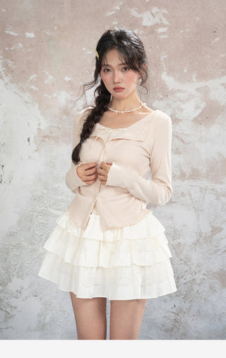 Lace Bow Knit Cardigan