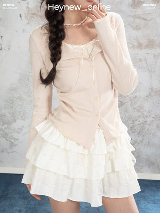 Lace Bow Knit Cardigan