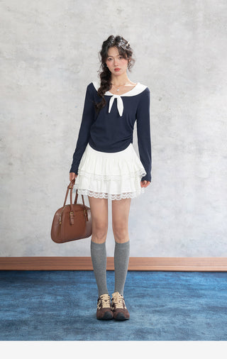 Lace Stitching Skirt