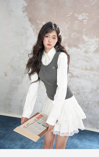 Lace Stitching Skirt