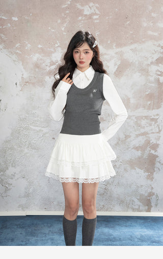 Lace Stitching Skirt