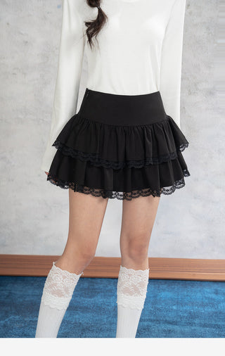 Lace Stitching Skirt