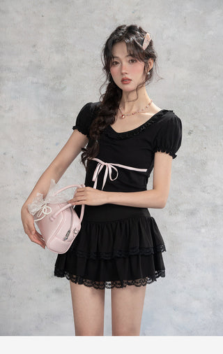 Lace Stitching Skirt