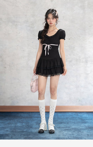 Lace Stitching Skirt