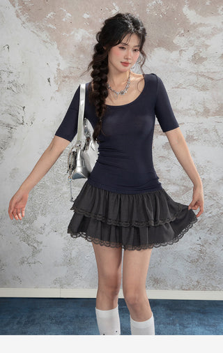 Lace Stitching Skirt