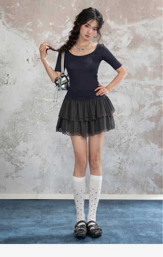 Lace Stitching Skirt