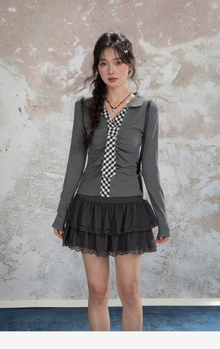Lace Stitching Skirt