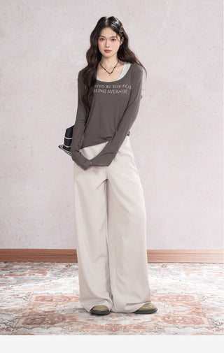 Draped Wide Leg Pants