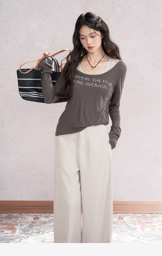Draped Wide Leg Pants