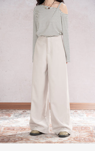 Draped Wide Leg Pants