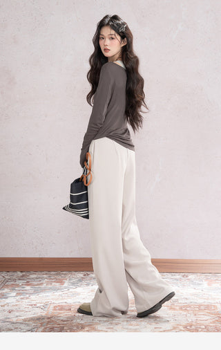 Draped Wide Leg Pants
