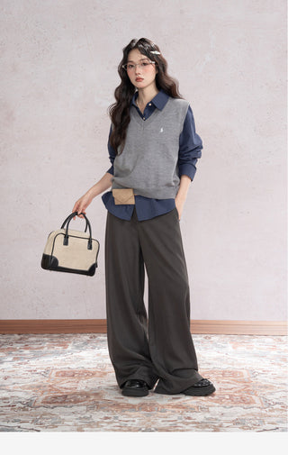 Draped Wide Leg Pants