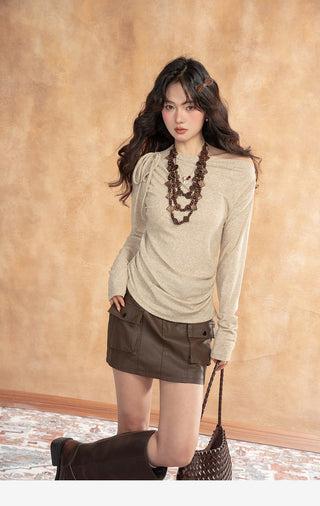 Workwear Leather Skirt