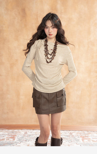 Workwear Leather Skirt