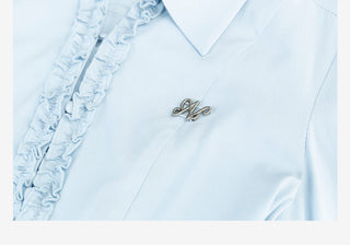 Blue Lace Placket Shirt