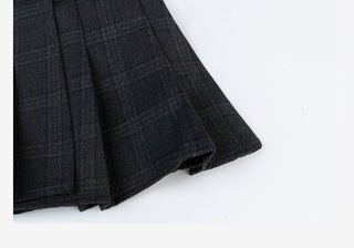 Plaid Pleated Short Skirt