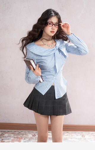 Plaid Pleated Short Skirt
