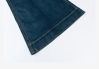 Ripped Flared Denim Shorts