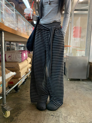 Striped Wide-Leg Pants