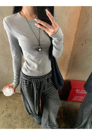 Striped Wide-Leg Pants