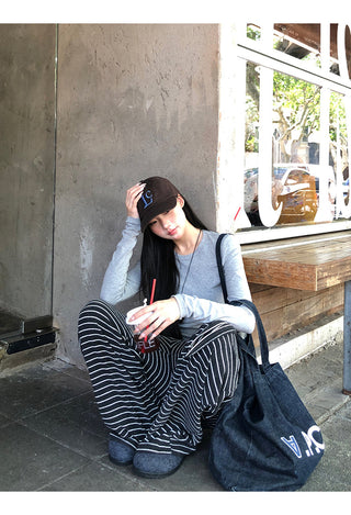 Striped Wide-Leg Pants