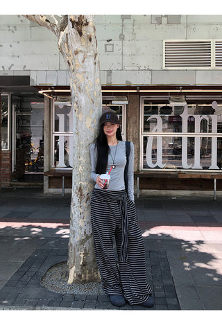 Striped Wide-Leg Pants