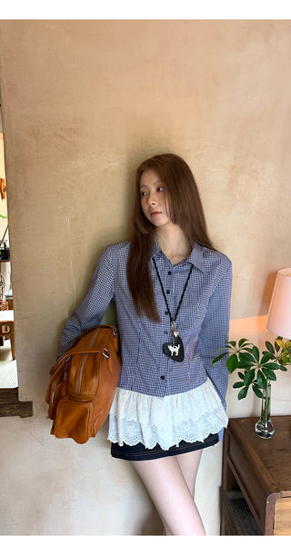 Plaid Lace Shirt