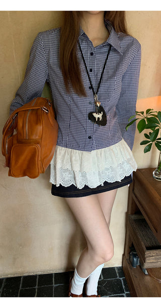 Plaid Lace Shirt