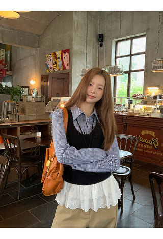 Plaid Lace Shirt