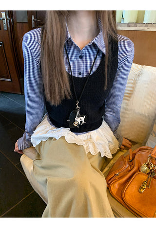 Plaid Lace Shirt