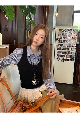 Plaid Lace Shirt