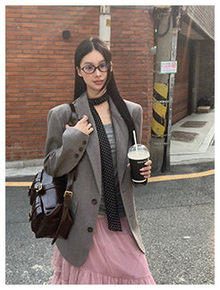 Polka Dot Scarf Black