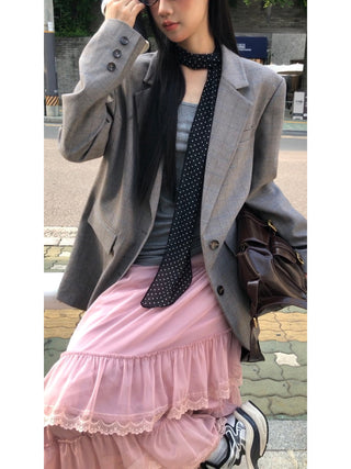 Polka Dot Scarf Black