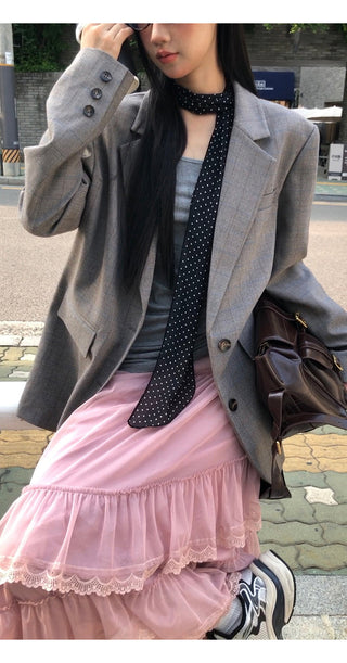 Polka Dot Scarf Black